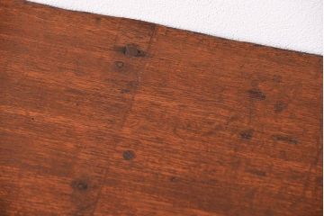 レトロ家具　昭和レトロ シンプルな丸脚ダイニングテーブル(作業台)