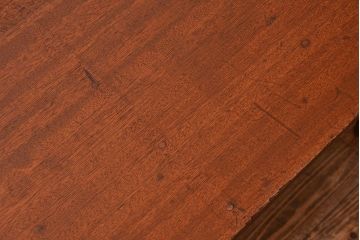 レトロ家具　昭和レトロ シンプルな丸脚ダイニングテーブル(作業台)