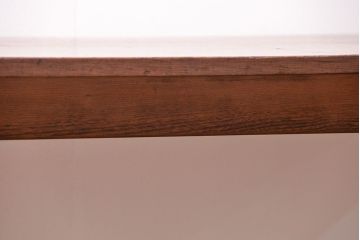 レトロ家具　昭和レトロ シンプルな丸脚ダイニングテーブル(作業台)