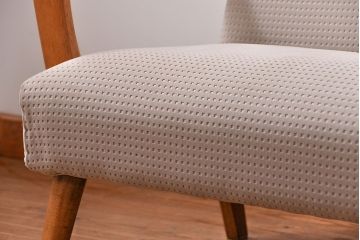 レトロ家具　昭和レトロ 座面張り替え済み　シンプルなアンティークソファ