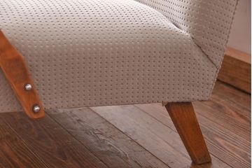 レトロ家具　昭和レトロ 座面張り替え済み　シンプルなアンティークソファ