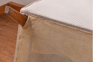 レトロ家具　昭和レトロ 座面張り替え済み　シンプルなアンティークソファ