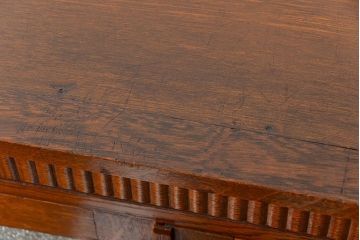 アンティーク家具　大正ロマン 古いナラ材の美しいダイヤガラス本箱(ブックケース、収納棚)