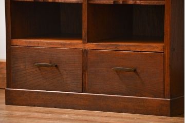 アンティーク家具　アンティーク 古い栗材の重厚な書類棚(カルテケース、小引き出し)