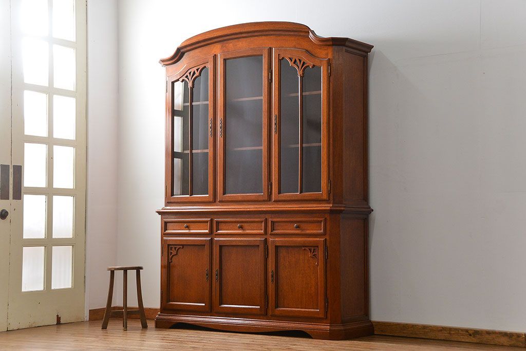 中古　ドイツMAN社製　高級2段重ねキャビネット(カップボード、収納棚)