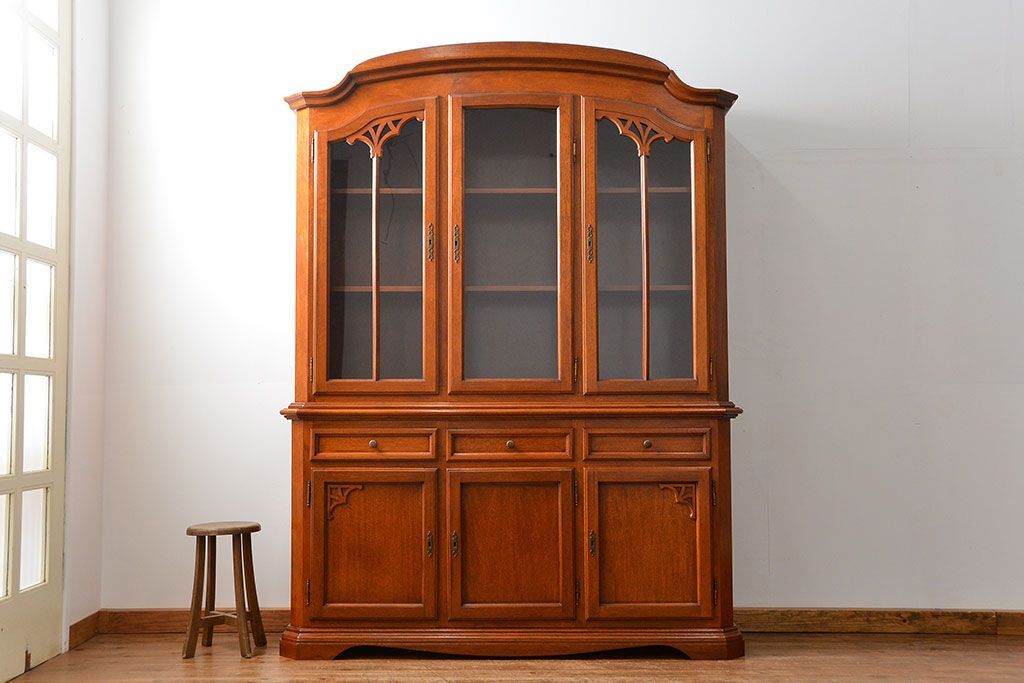 中古　ドイツMAN社製　高級2段重ねキャビネット(カップボード、収納棚)