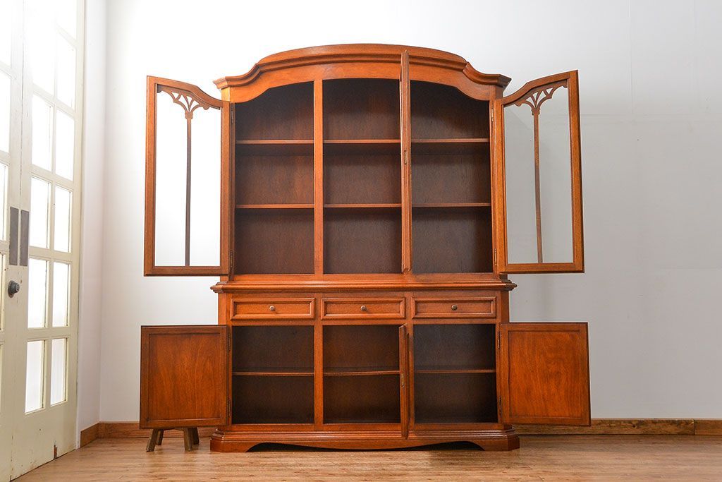 中古　ドイツMAN社製　高級2段重ねキャビネット(カップボード、収納棚)