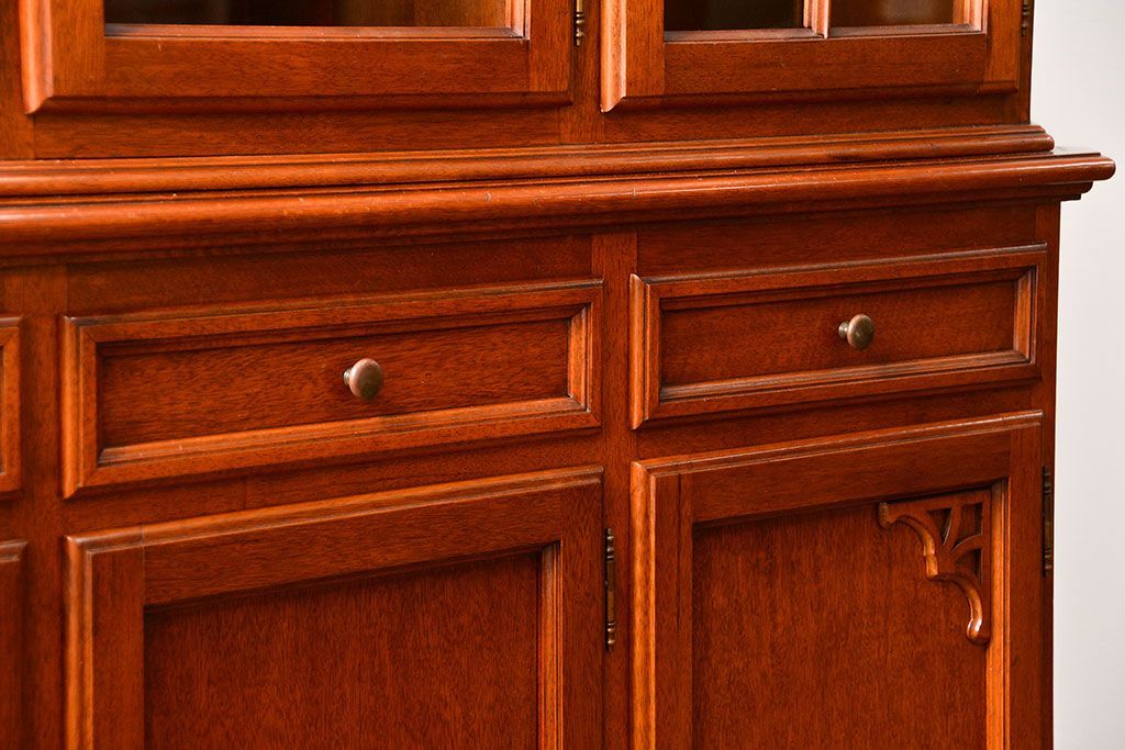 中古　ドイツMAN社製　高級2段重ねキャビネット(カップボード、収納棚)