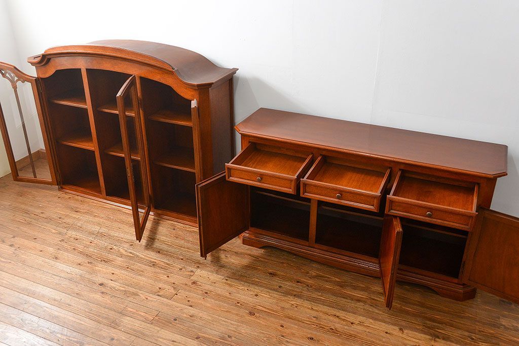 中古　ドイツMAN社製　高級2段重ねキャビネット(カップボード、収納棚)