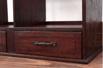 アンティーク家具　アンティーク 古い木の引き出し付き本立て　2個セット