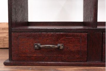 アンティーク家具　アンティーク 古い木の引き出し付き本立て　2個セット