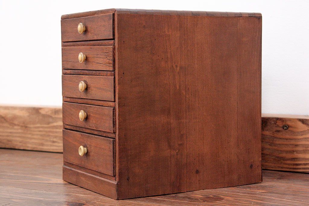 レトロ家具　昭和レトロ とても小さなアンティーク五段小引き出し
