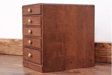 レトロ家具　昭和レトロ とても小さなアンティーク五段小引き出し