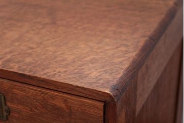 アンティーク家具　アンティーク ネームプレート取っ手のナラ材 五段小引き出し