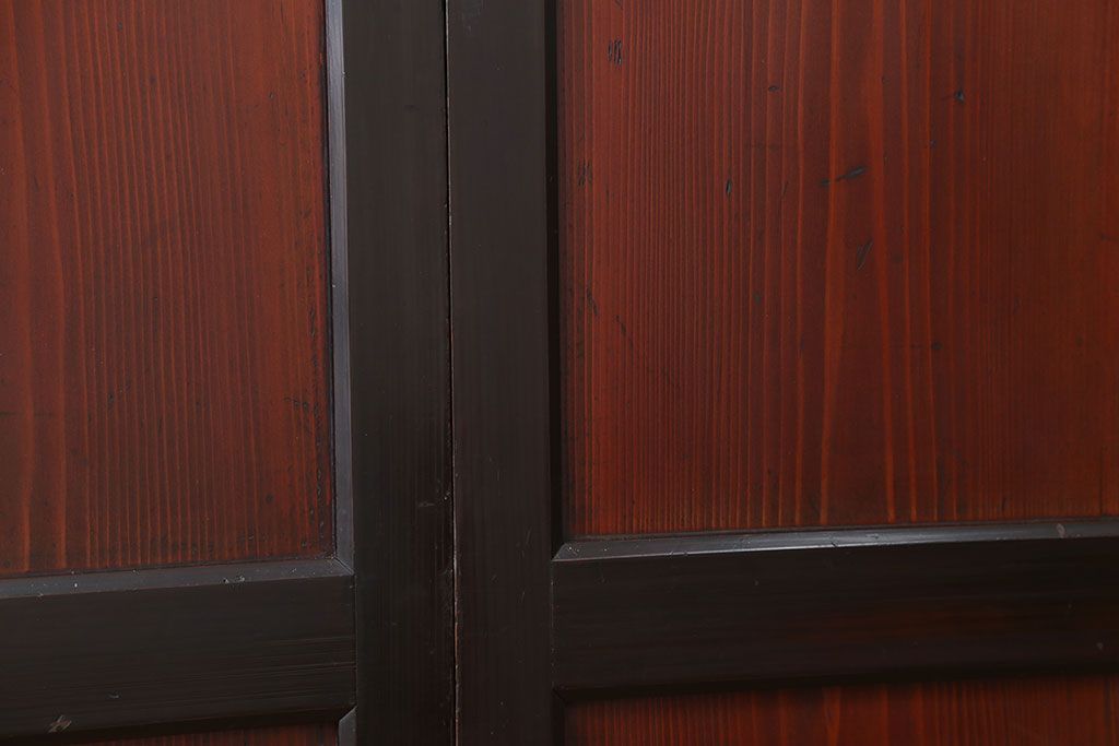 古民具・骨董 状態の良い黒枠仕上げの帯戸2枚セット(1)