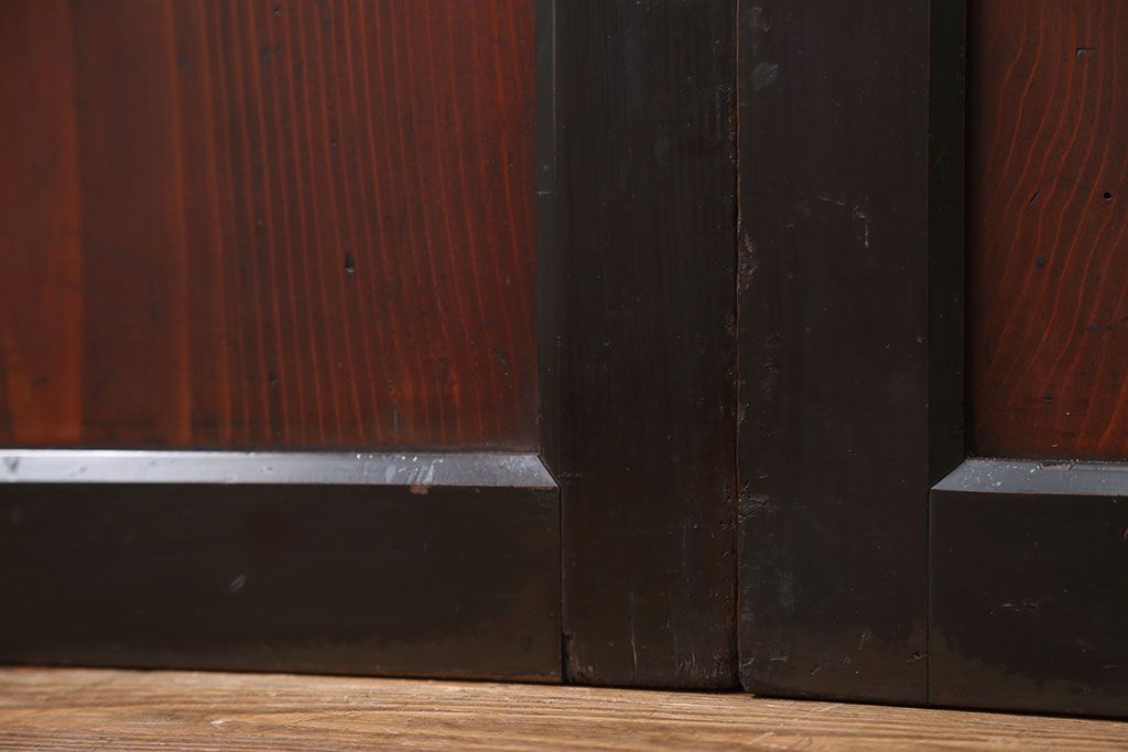 古民具・骨董 状態の良い黒枠仕上げの帯戸2枚セット(1)