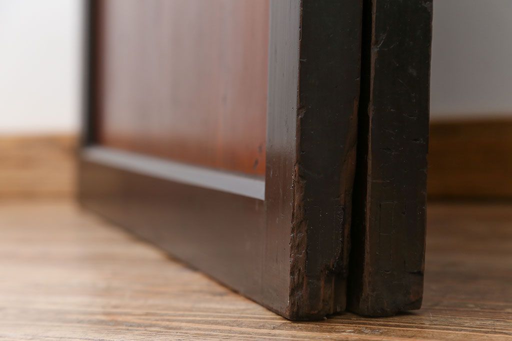 古民具・骨董 状態の良い黒枠仕上げの帯戸2枚セット(1)