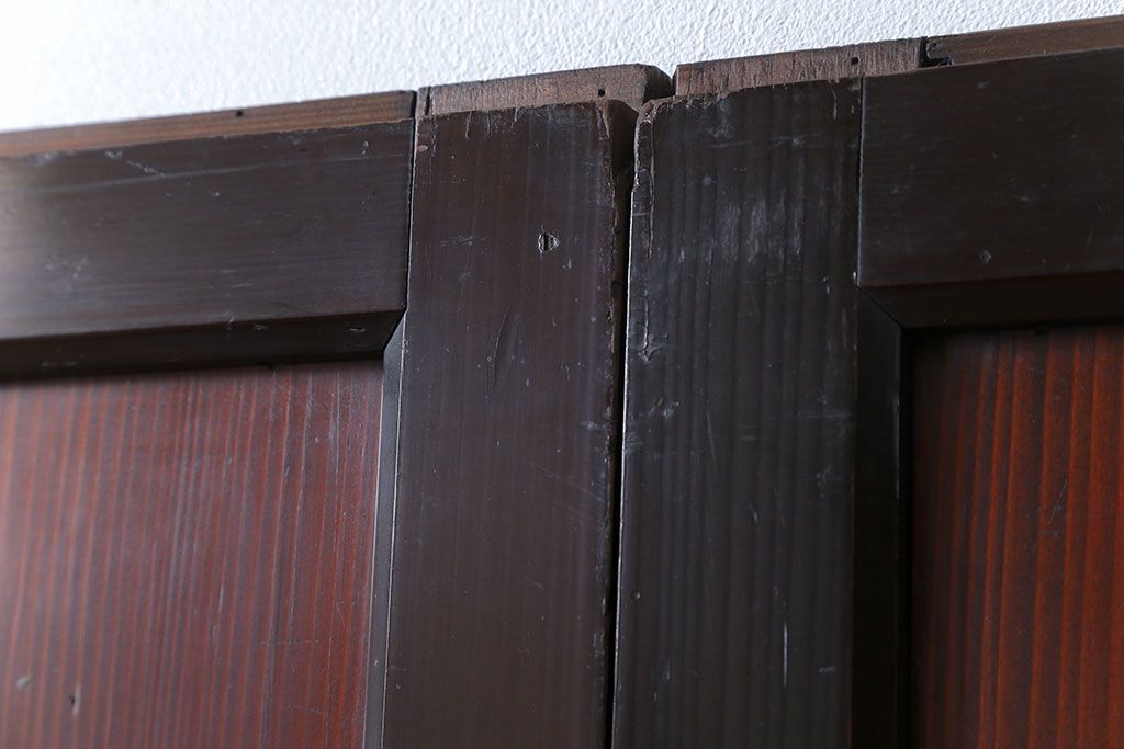 古民具・骨董 状態の良い黒枠仕上げの帯戸2枚セット(1)