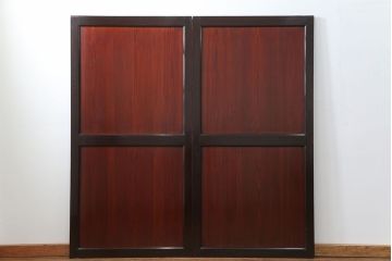 古民具・骨董 状態の良い黒枠仕上げの帯戸2枚セット(2)