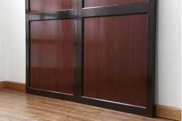 古民具・骨董 状態の良い黒枠仕上げの帯戸2枚セット(2)