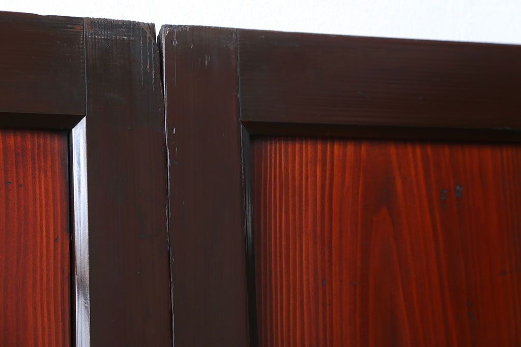 古民具・骨董 状態の良い黒枠仕上げの帯戸2枚セット(2)