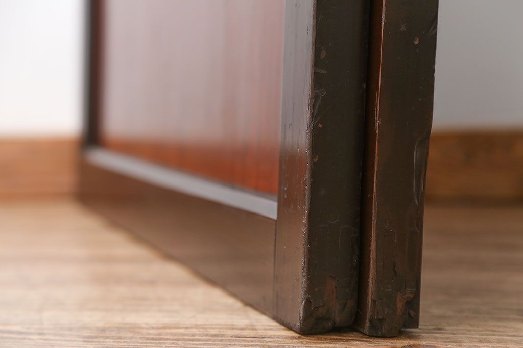 古民具・骨董 状態の良い黒枠仕上げの帯戸2枚セット(2)