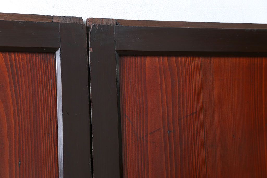 古民具・骨董 状態の良い黒枠仕上げの帯戸2枚セット(2)