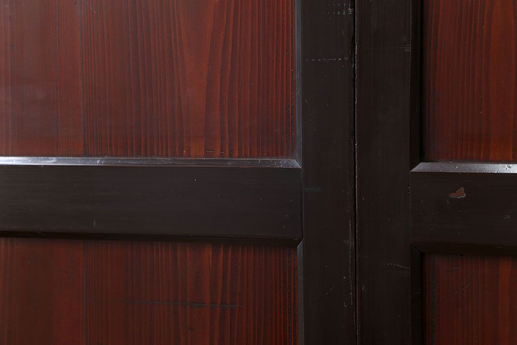 古民具・骨董 状態の良い黒枠仕上げの帯戸2枚セット(2)