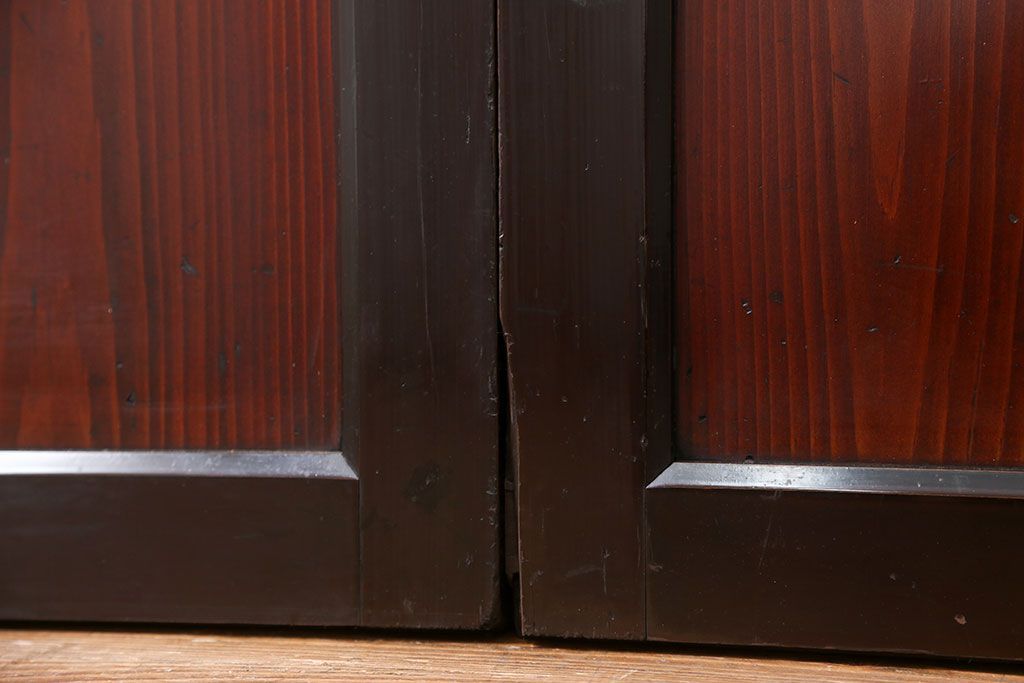 古民具・骨董 状態の良い黒枠仕上げの帯戸2枚セット(2)