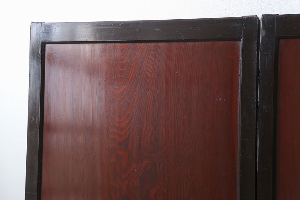 古民具・骨董 状態の良い黒枠仕上げの帯戸2枚セット(3)