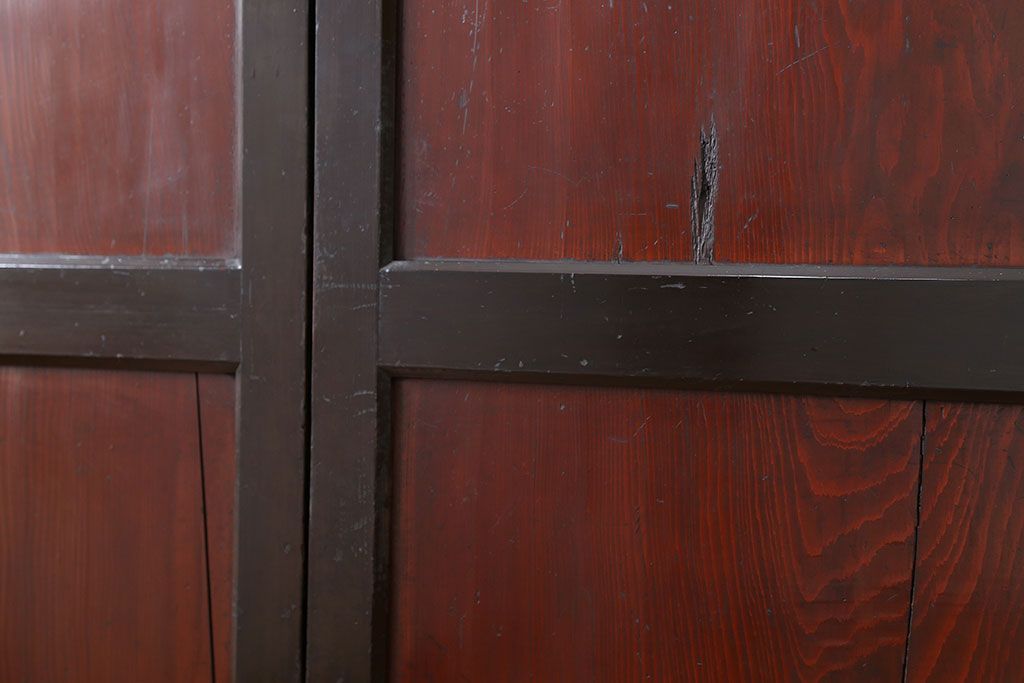 古民具・骨董 状態の良い黒枠仕上げの帯戸2枚セット(3)