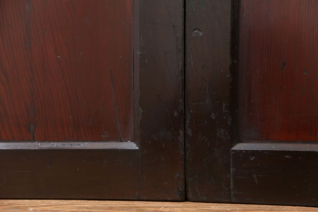 古民具・骨董 状態の良い黒枠仕上げの帯戸2枚セット(3)