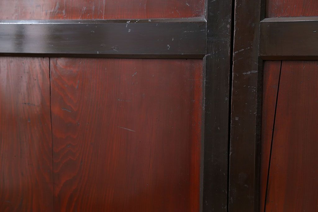 古民具・骨董 状態の良い黒枠仕上げの帯戸2枚セット(3)