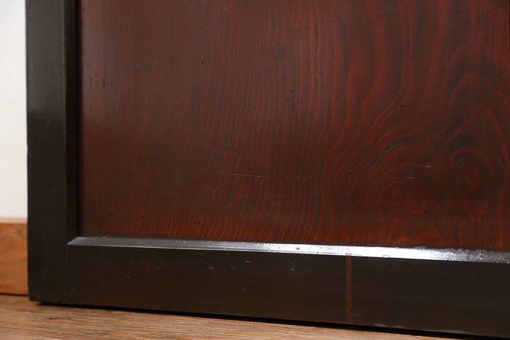 古民具・骨董 状態の良い黒枠仕上げの帯戸2枚セット(3)