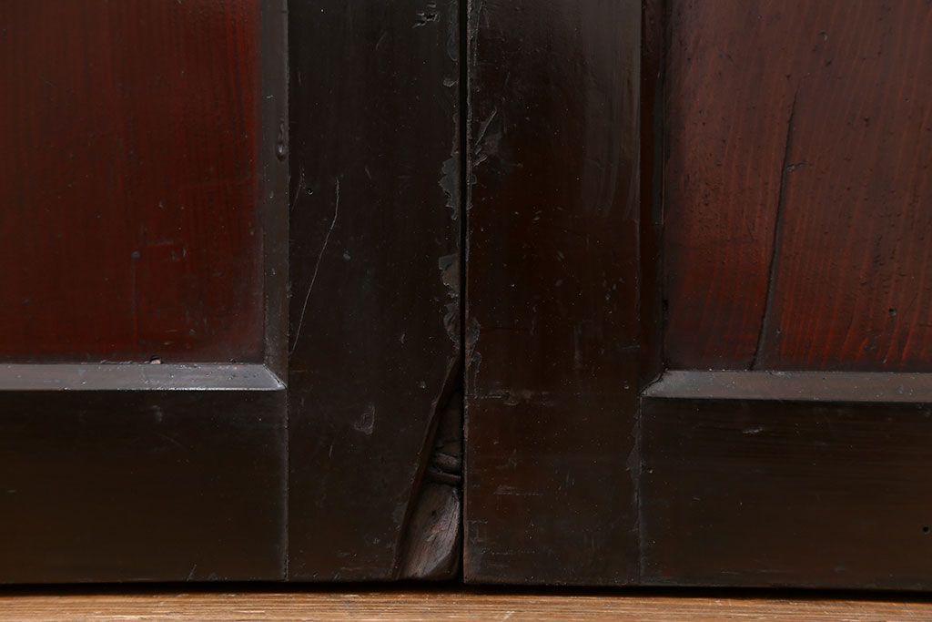 古民具・骨董 状態の良い黒枠仕上げの帯戸2枚セット(3)
