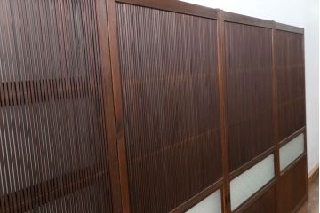 古民具・骨董 極上万本格子戸 裏ガラス付き4枚セット(建具、引き戸)