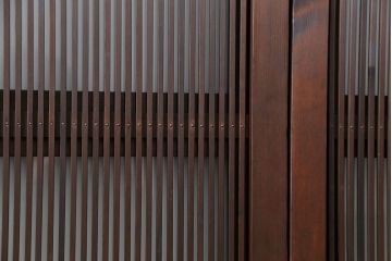 古民具・骨董 極上万本格子戸 裏ガラス付き4枚セット(建具、引き戸)