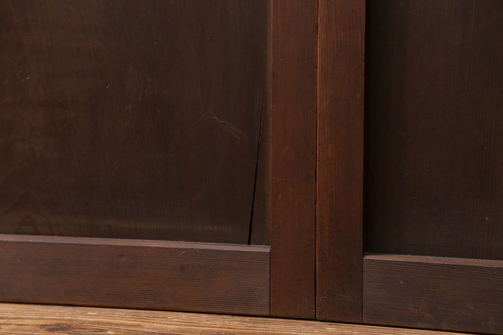 古民具・骨董 極上万本格子戸 裏ガラス付き4枚セット(建具、引き戸)