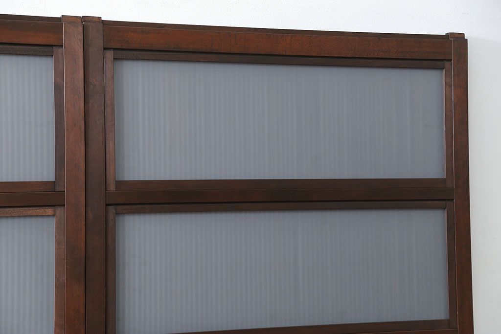 古民具・骨董 極上万本格子戸 裏ガラス付き4枚セット(建具、引き戸)