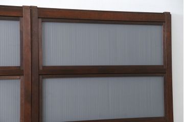 古民具・骨董 極上万本格子戸 裏ガラス付き4枚セット(建具、引き戸)