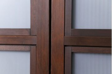 古民具・骨董 極上万本格子戸 裏ガラス付き4枚セット(建具、引き戸)