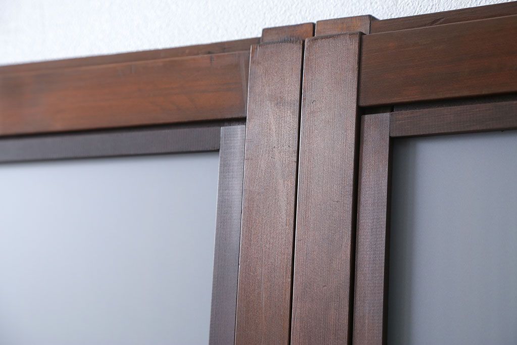 古民具・骨董 極上万本格子戸 裏ガラス付き4枚セット(建具、引き戸)