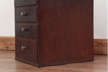 アンティーク家具　アンティーク 古い木の使い込まれた五段小引き出し