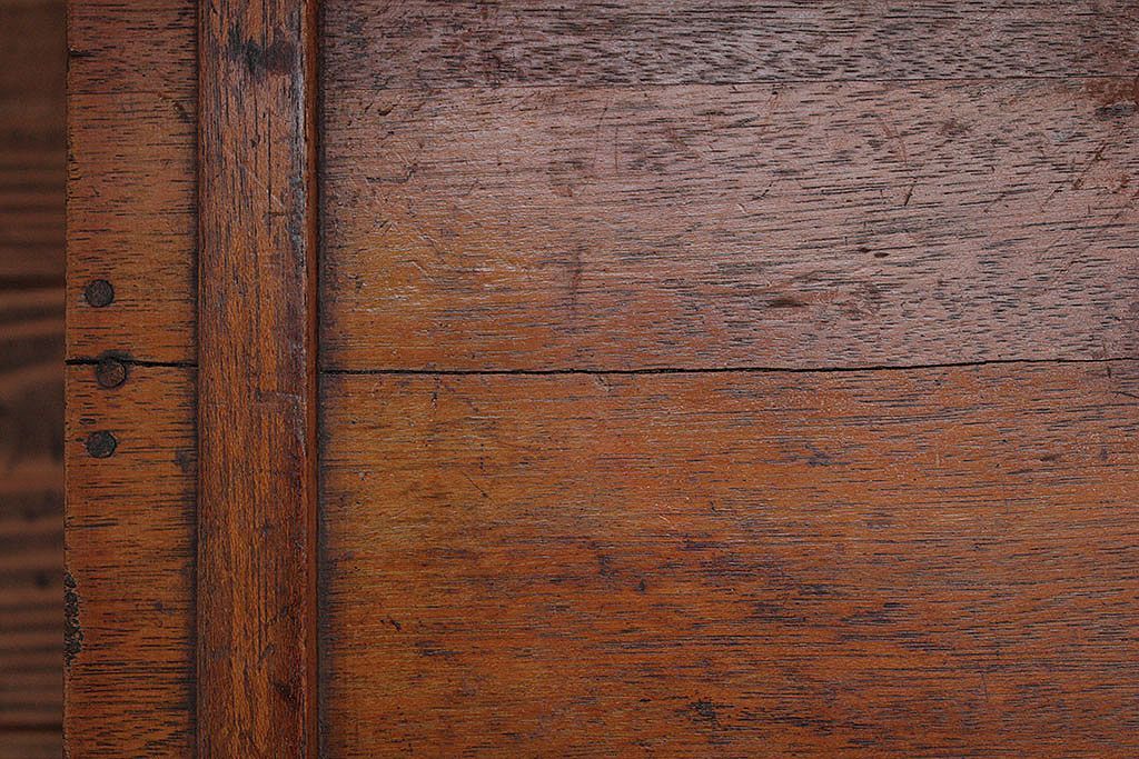 アンティーク雑貨　アンティーク 古いナラ材!しっかりとした木箱(小物入れ、収納棚)