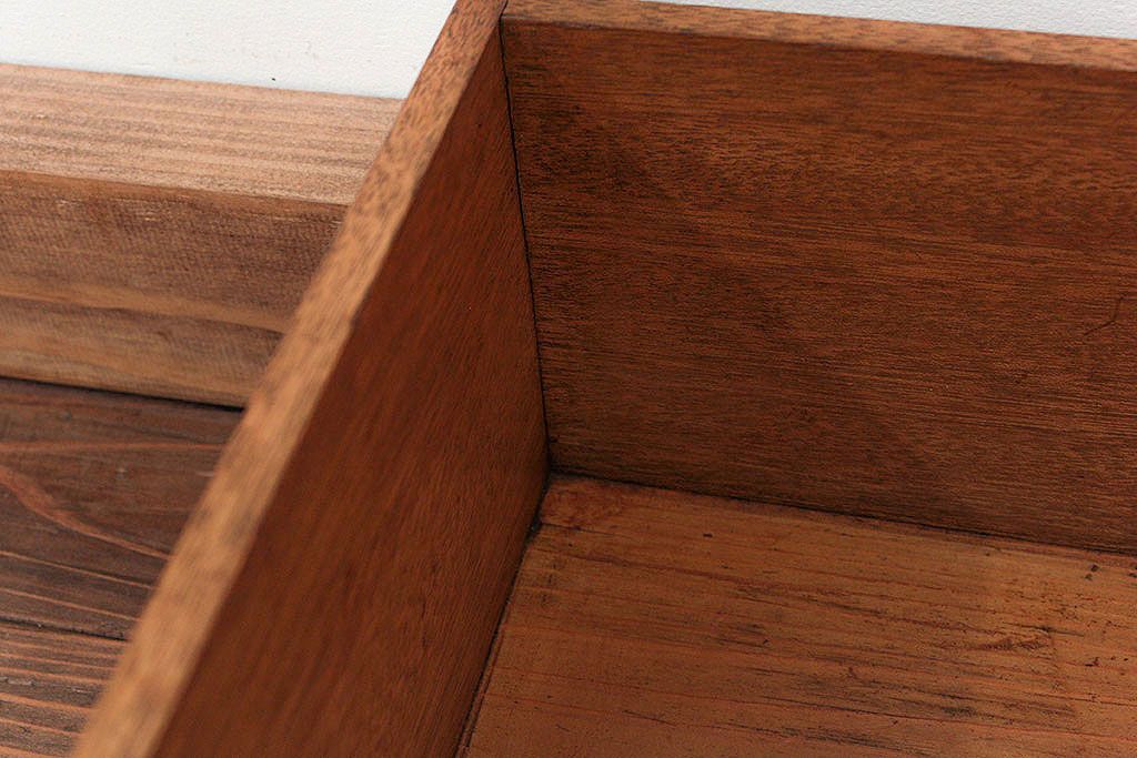 アンティーク雑貨　アンティーク 古いナラ材!しっかりとした木箱(小物入れ、収納棚)