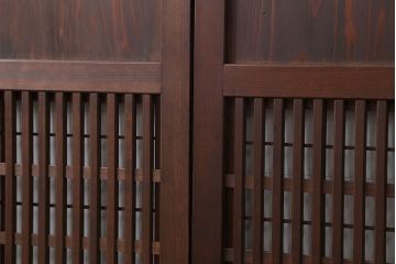 古民具・骨董 状態の良い裏障子付き格子帯戸4枚セット(建具、引き戸)