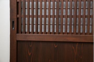古民具・骨董 状態の良い裏障子付き格子帯戸4枚セット(建具、引き戸)