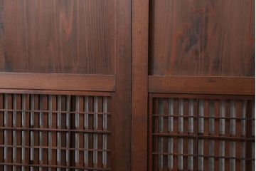 古民具・骨董 状態の良い裏障子付き格子帯戸4枚セット(建具、引き戸)