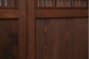 古民具・骨董 状態の良い裏障子付き格子帯戸4枚セット(建具、引き戸)