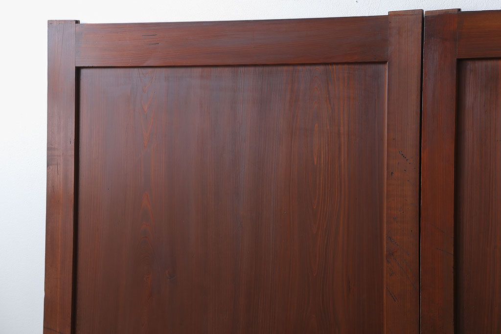 アンティーク 框が太いキレイな帯戸2枚セット(板戸、建具)